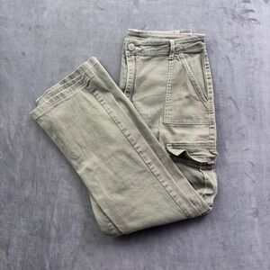 Justice Girls XL Olive Green Cargo Pants High Rise Straight Leg Utility